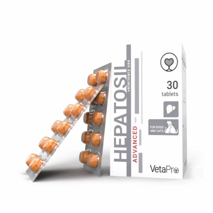 VETAPRO hepatosil advanced 30tab/cut Leberunterstützung für Hunde und Katzen