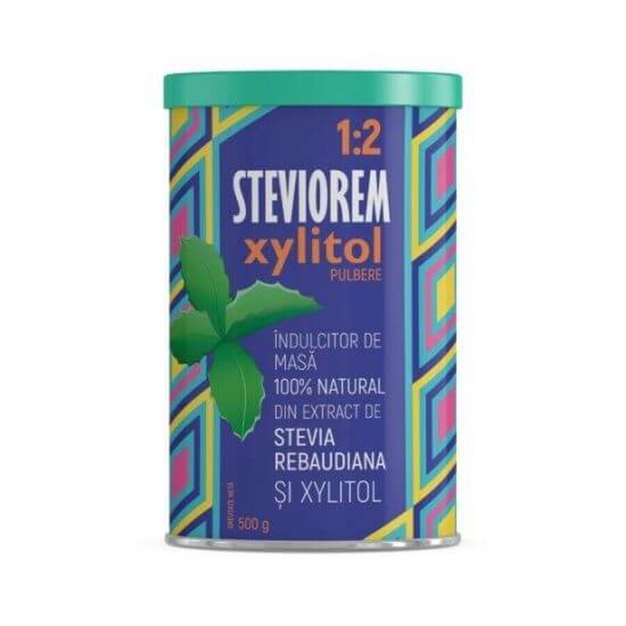 Steviorem xylitol 1-2 pulbere, 500g, Remedia