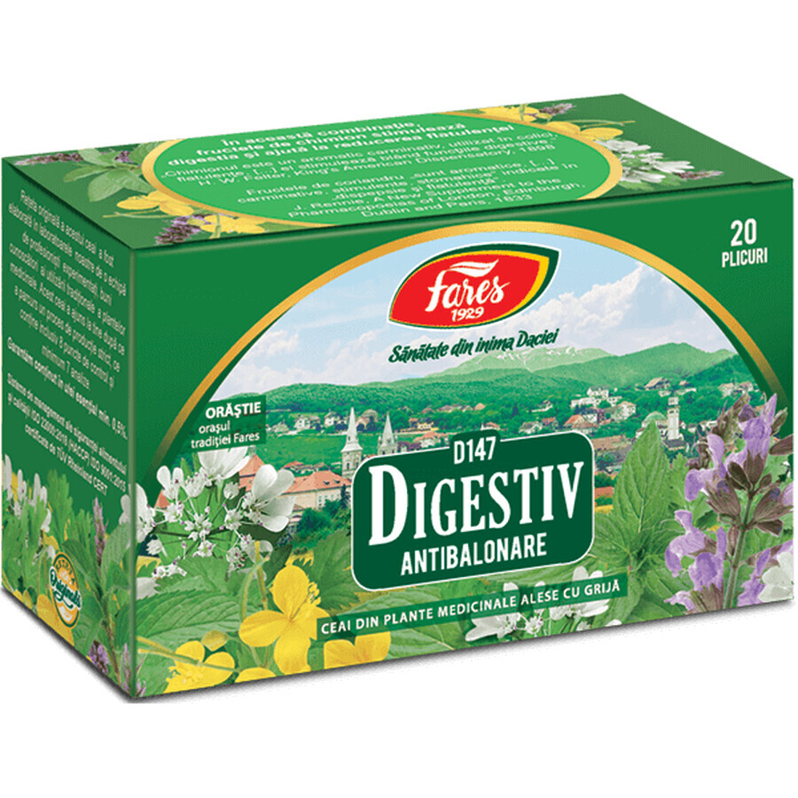 Té digestivo, D147, 20 bolsitas, Fares