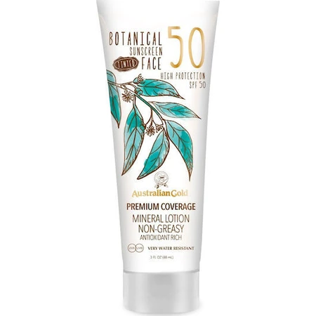 Australisches Gold Botanical Botanical Mineral Water Resistant Facial Sun Cream SPF50 mit Fair-Light-Pigment 88ml