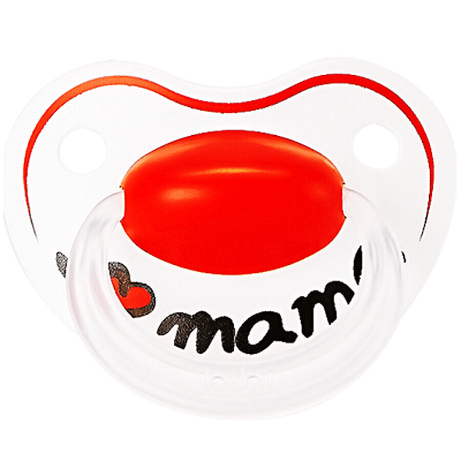 Suzeta din silicon cu inel I Love Mama, 6-16luni, 112928, Bibi