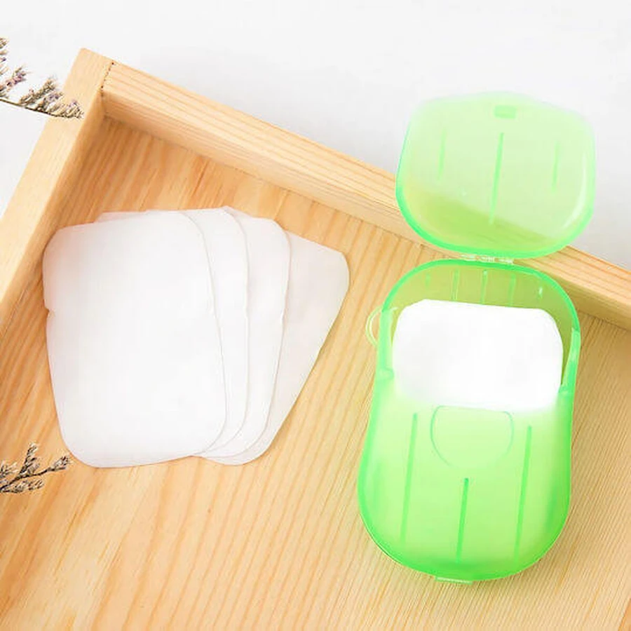 Mini Paper Soap Flippy Soap Flippy Disposable Portable Soap Box Suitable For Traveling 20 Pieces Green