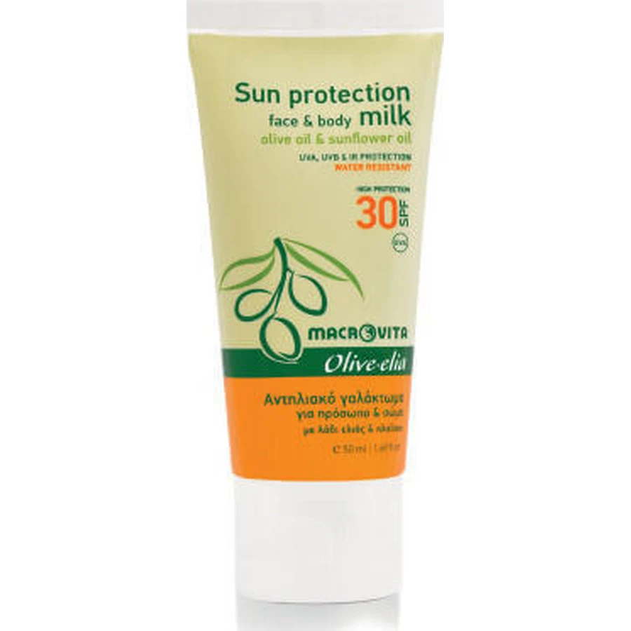 Macrovita Olive-Elia Waterproof Sunscreen Cream für Gesicht und Körper SPF30 50ml
