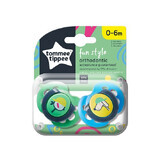 Orthodontic daytime bird/dog fun pacifier, 0-6 months, 2 pcs, Tommee Tippee