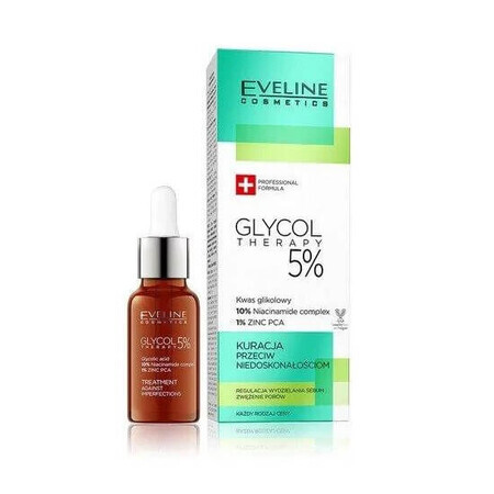 Terapie impotriva imperfectiunilor, Glycol Therapy 5% acid glicolic, 18 ml, Eveline