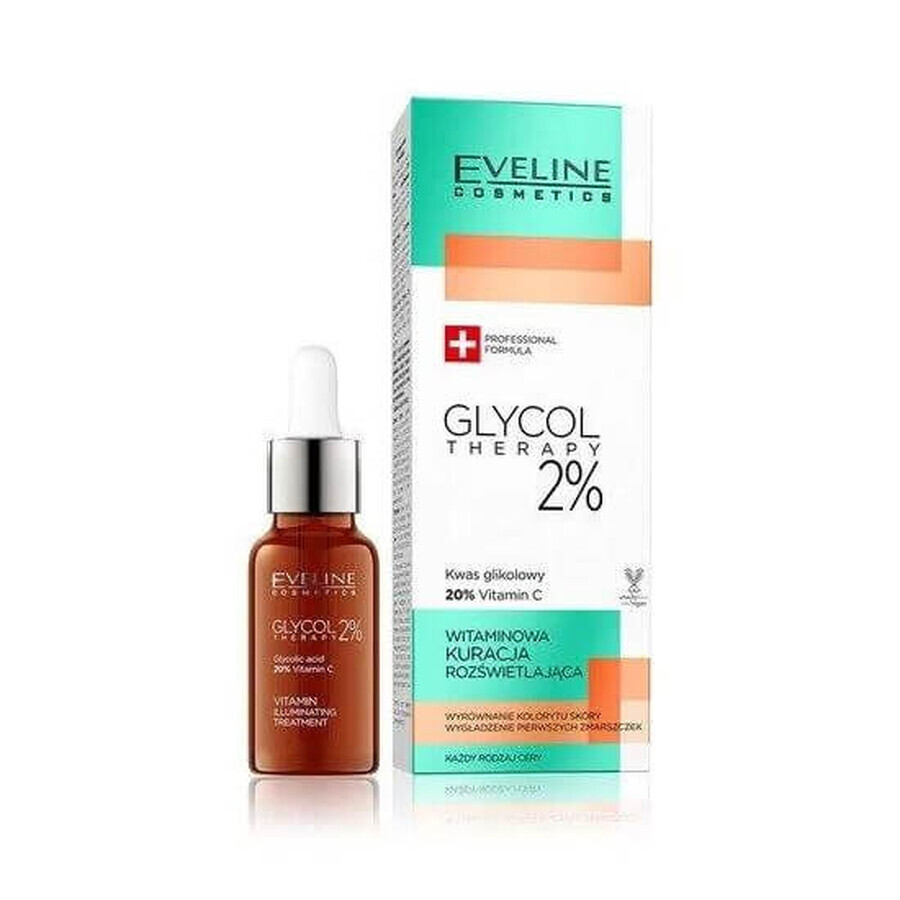 Terapie pentru iluminare cu vitamine, Glycol Therapy 2% acid glicolic, 18 ml, Eveline