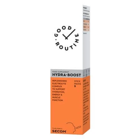 Hydra-Boost, Himbeergeschmack, 5 Flüssigkeitsbeutel x 50 ml, Good Routine