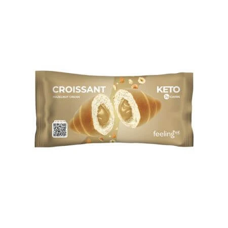 Eiweiß-Croissant mit Haselnusscreme, 50 g, Feeling OK