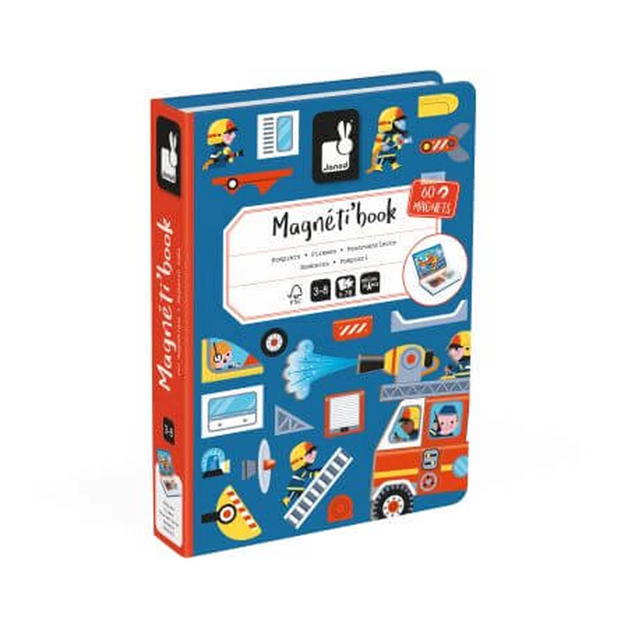 Jeu avec pièces magnétiques, Pompiers, + 3 ans, Janod
