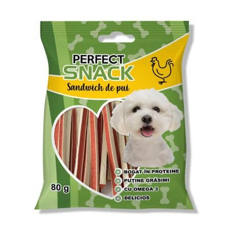Hähnchen-Sandwich für Hunde, 80 g, Perfect Snack