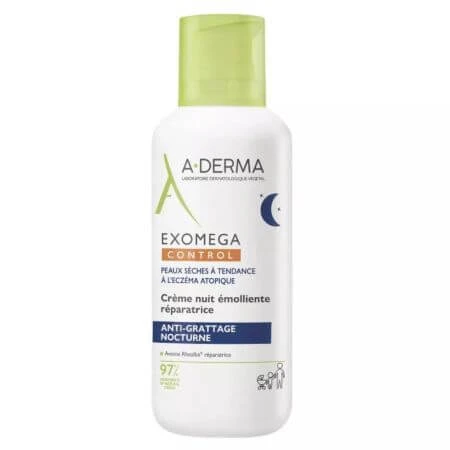 Erweichende und reparierende Nachtcreme für trockene Haut Exomega Control, 400 ml, A-Derma
