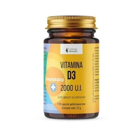 Vitamin D3 2000 IU, 100 Weichkapseln, Remedia