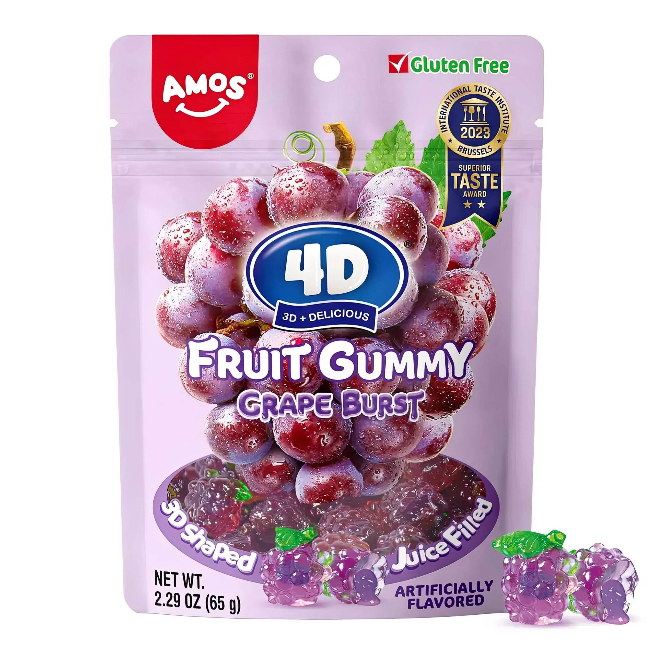 4D Fruchtgummi Traube Gelee 4D Fruchtgummi Traube, 65 g, Amos
