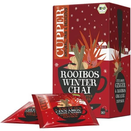 Bio-Tee mit Zimt und Ingwer Rooibos Winter, 20 Portionsbeutel, Cupper