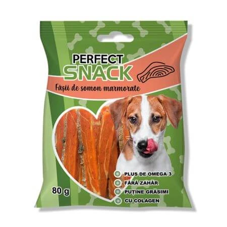 Marmorierte Lachsstreifen für Hunde, 80 g, Perfect Snack
