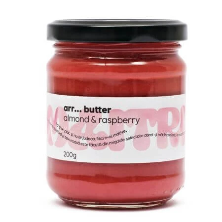 Mandelcreme mit gefriergetrockneten Himbeeren Arrrrr Butter, 200 g, Maitri
