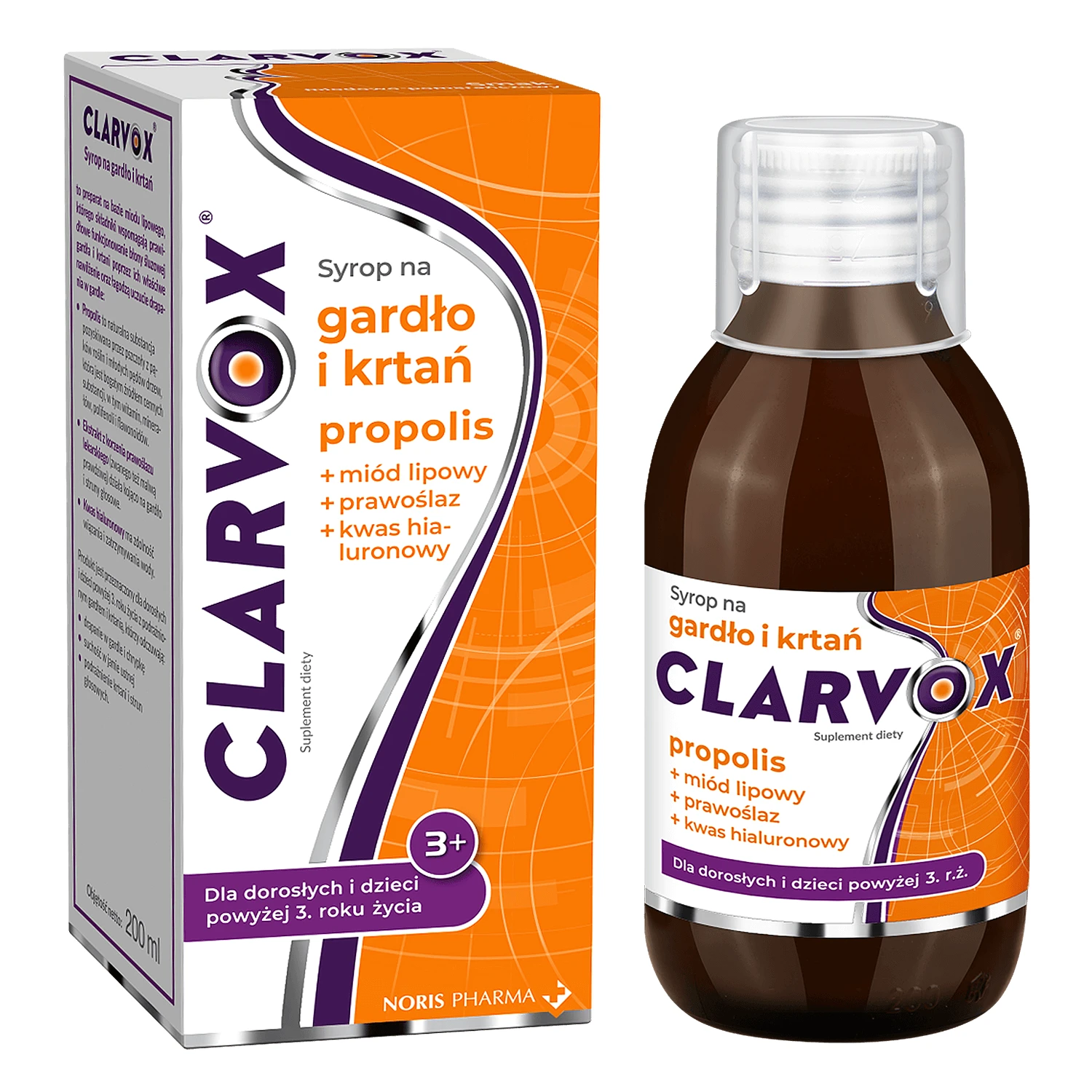 Clarvox Rachen- und Kehlkopfsirup für Erwachsene und Kinder ab 3 Jahren, Propolis, 200 ml