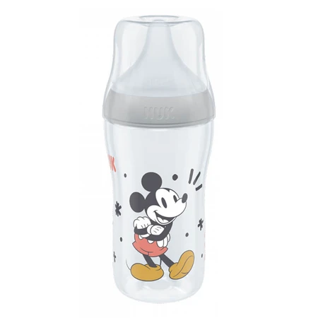 NUK Perfect Match, biberon anti-colic cu tetină din silicon, mărimea M, Mickey Mouse de la 3 luni, 260 ml