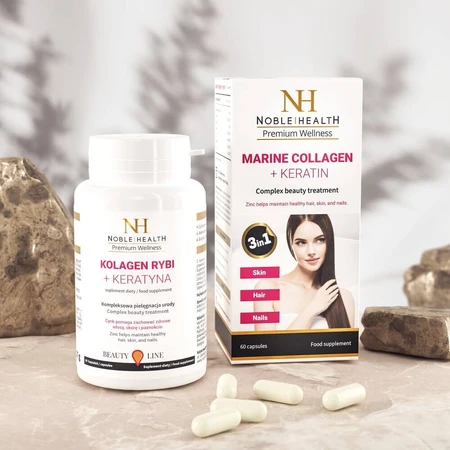 Noble Health Fisch Kollagen + Keratin, 60 Kapseln