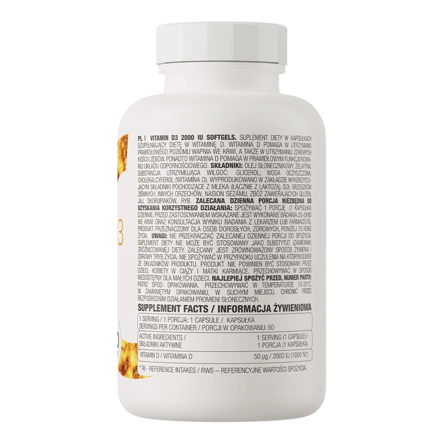 OstroVit Vitamina D3 2000 UI, 60 capsule