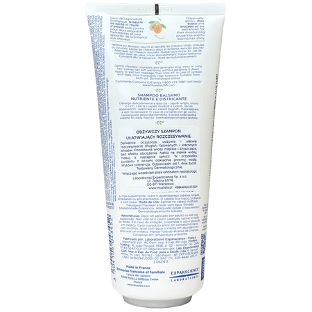 Kit Mustela, șampon nutritiv pentru descurcare ușoară, păr lung, creț, ondulat, din ziua 1, 200 ml + balsam pentru descurcare ușoară a părului, 200 ml