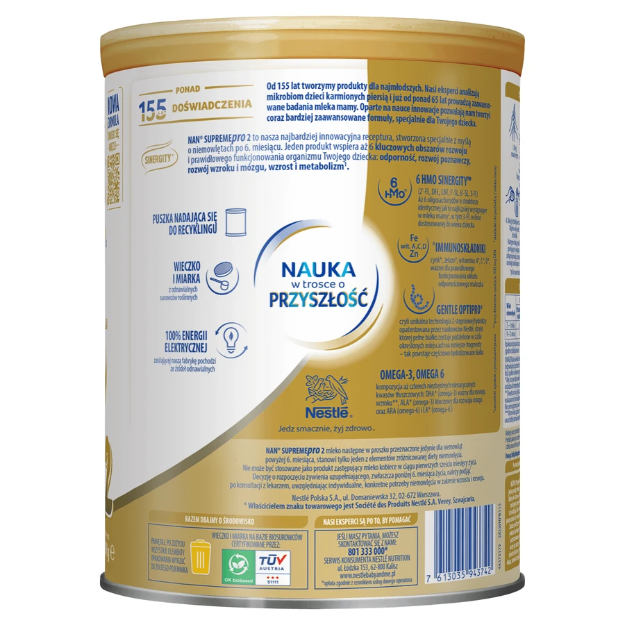 Nestle NAN Supremepro 2 HMO set, follow-on milk for infants over 6 months, 2 x 800 g