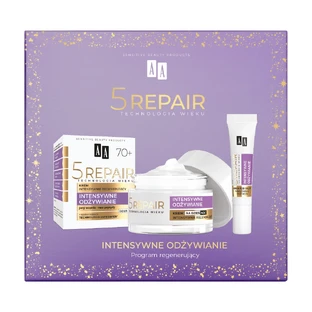 AA Age Technology 5 Repair 70+ set, crème régénératrice intensive, 50 ml + crème hydratante et revitalisante pour les yeux, 15 ml