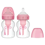 Dr Brown's Options+, biberon anti-colic cu gât larg, cu tetină, roz, 2 x 150 ml
