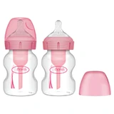 Dr Brown's Options+, biberon anti-colic cu gât larg, cu tetină, roz, 2 x 150 ml