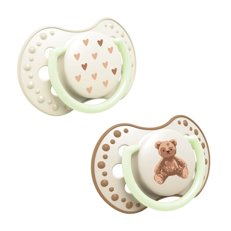 Lovi, sucette, 0-6 mois, silicone, dynamique, Teddy Love, 2 pièces