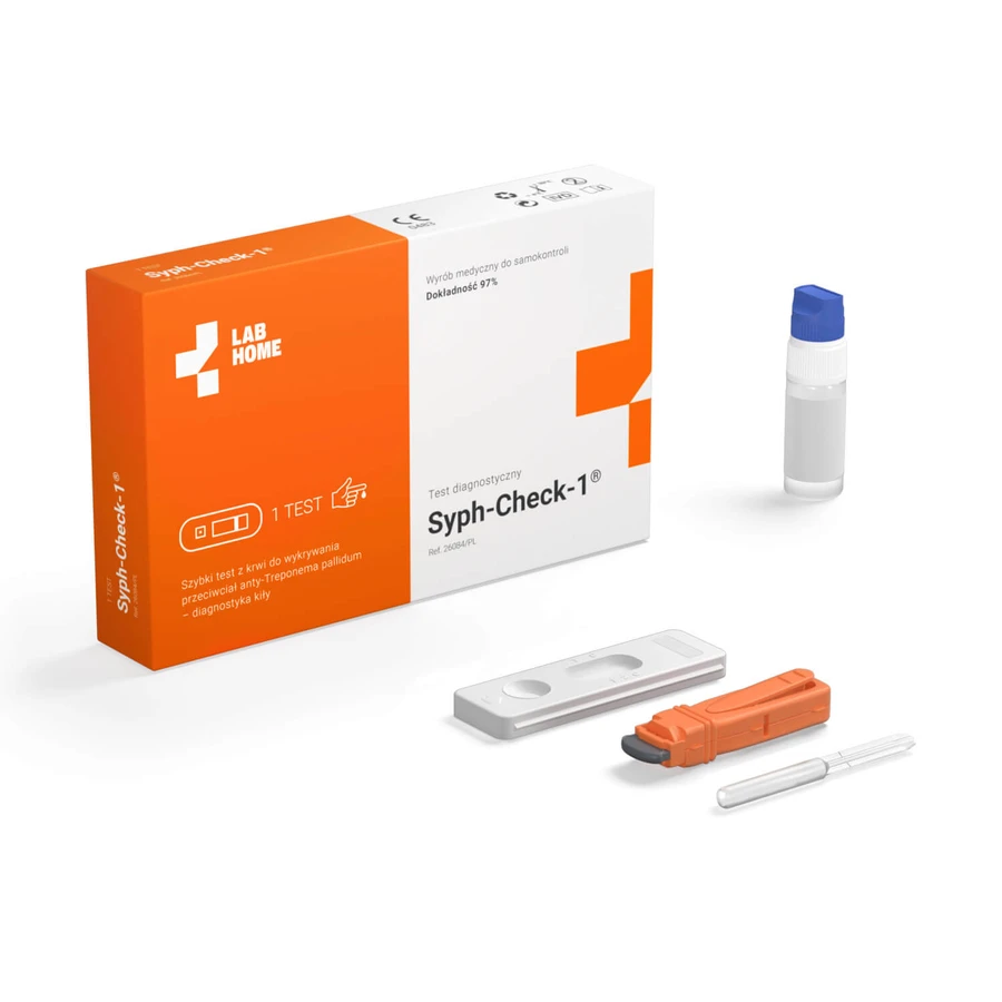 HIV-Heimtest-Kit 3-in-1, Blut-Schnelltest für HIV-Infektion, 1 Stück + Bluttest für T. pallidum-Antikörper, Syphilis-Diagnose, 1 Stück
