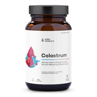 Aura Herbals Colostrum 500 mg, aromă de zmeură dulce, 66 g