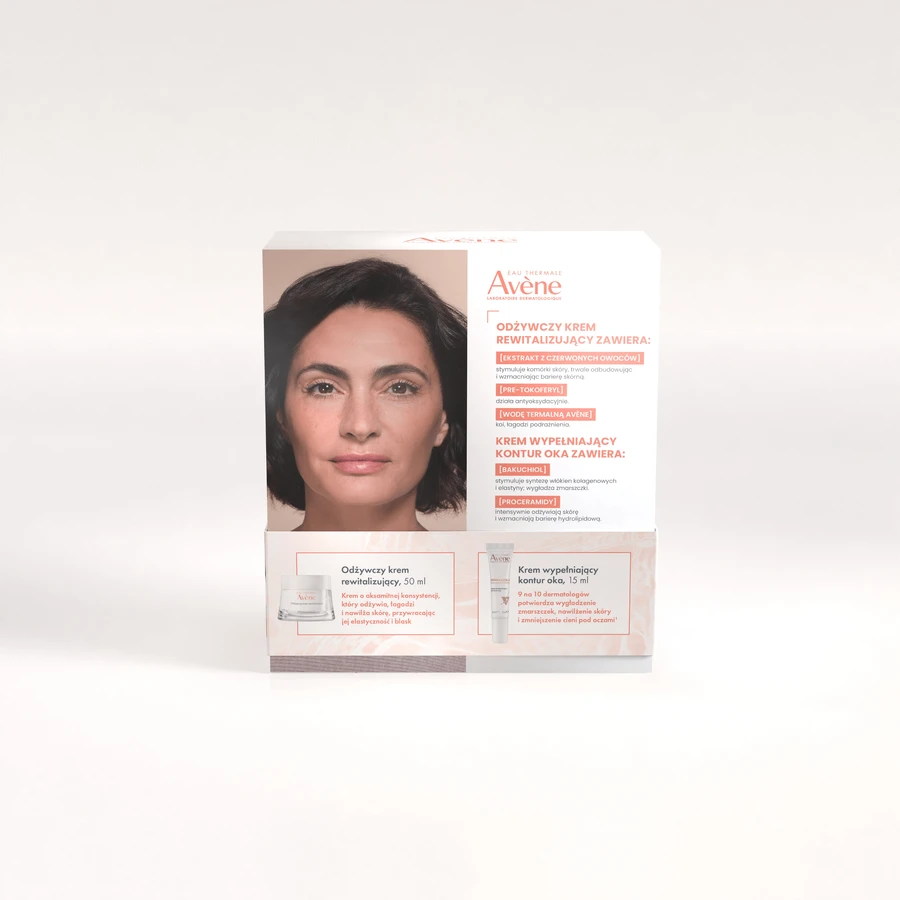 Avene set, Les Essentiels, voedende revitaliserende crème met rijke textuur, 50 ml + Dermabsolu, oogcontour opvullende crème, 15 ml