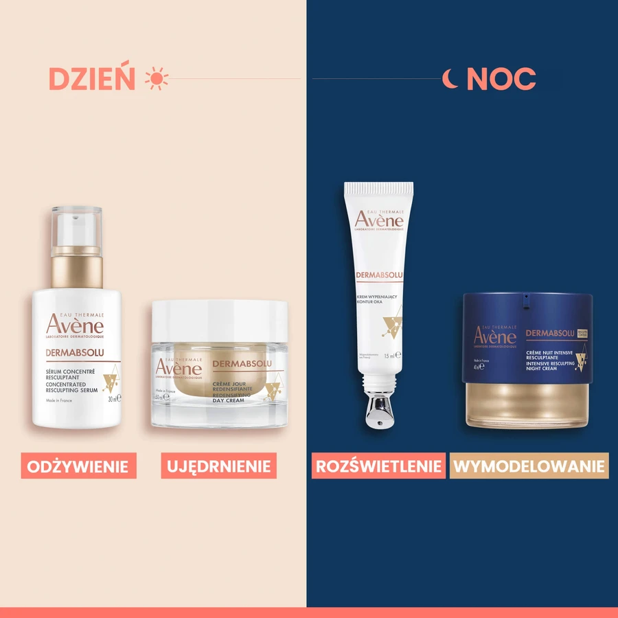 Avene set, Les Essentiels, voedende revitaliserende crème met rijke textuur, 50 ml + Dermabsolu, oogcontour opvullende crème, 15 ml