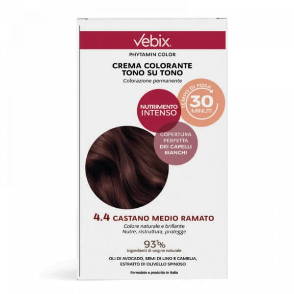 VEBIX TON-IN-TON HAARFÄRBECREME 4.4 MITTEL KUPFERBRAUN