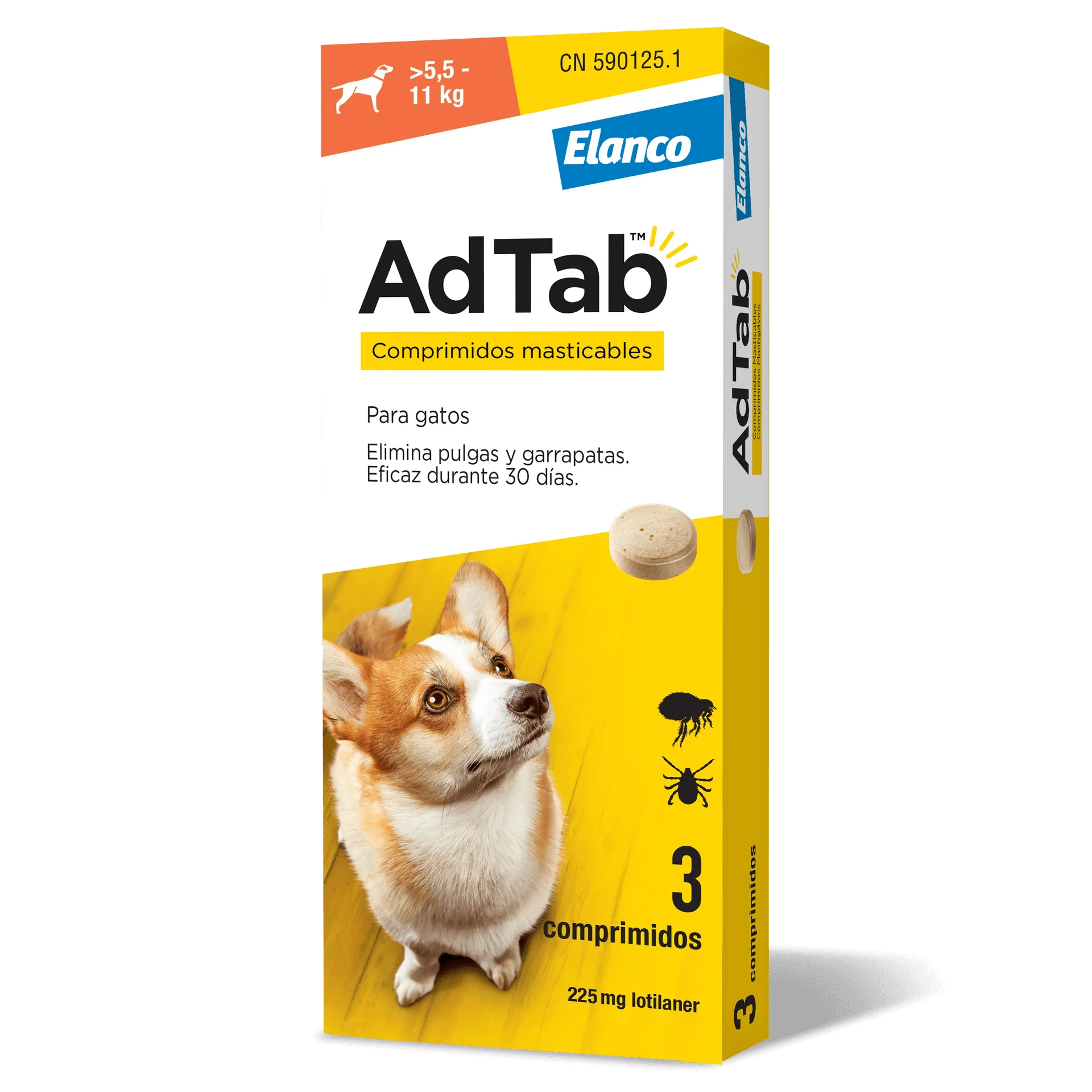 AdTab 225Mg Kautabletten Hunde 5,5-11Kg, 3Cpd