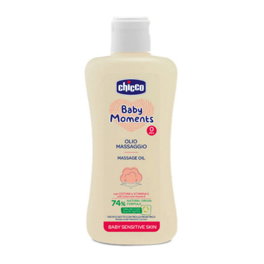 Baby Moments Sensitive Dermatologisches Massageöl, +0 Monate, 200 ml, Chicco