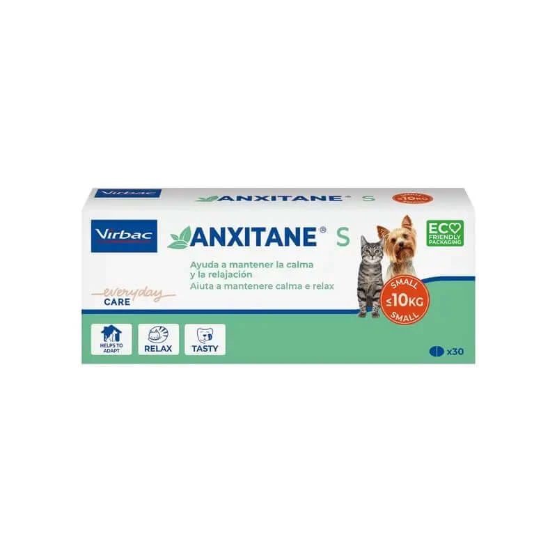 Virbac Anxitane S, 30 Entspannungstabletten für Katzen und Hunde 0 - 10 kg