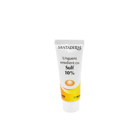 Unguent emolient cu Sulf 10%, 30 ml, Santaderm