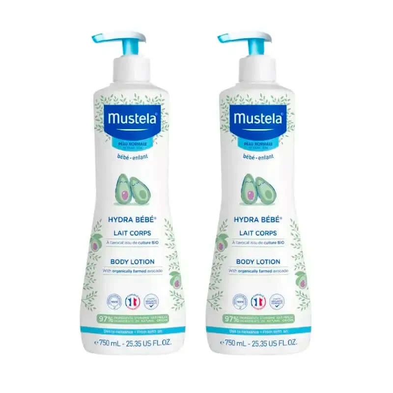 Mustela Hydra Baby Bio Avocado Körpermilch, Packung 2 x 750 ml