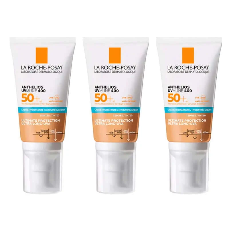 La Roche Posay Anthelios Triplo Farbe Creme Spf 50+ Empfindliche Haut, 3 X 50 Ml