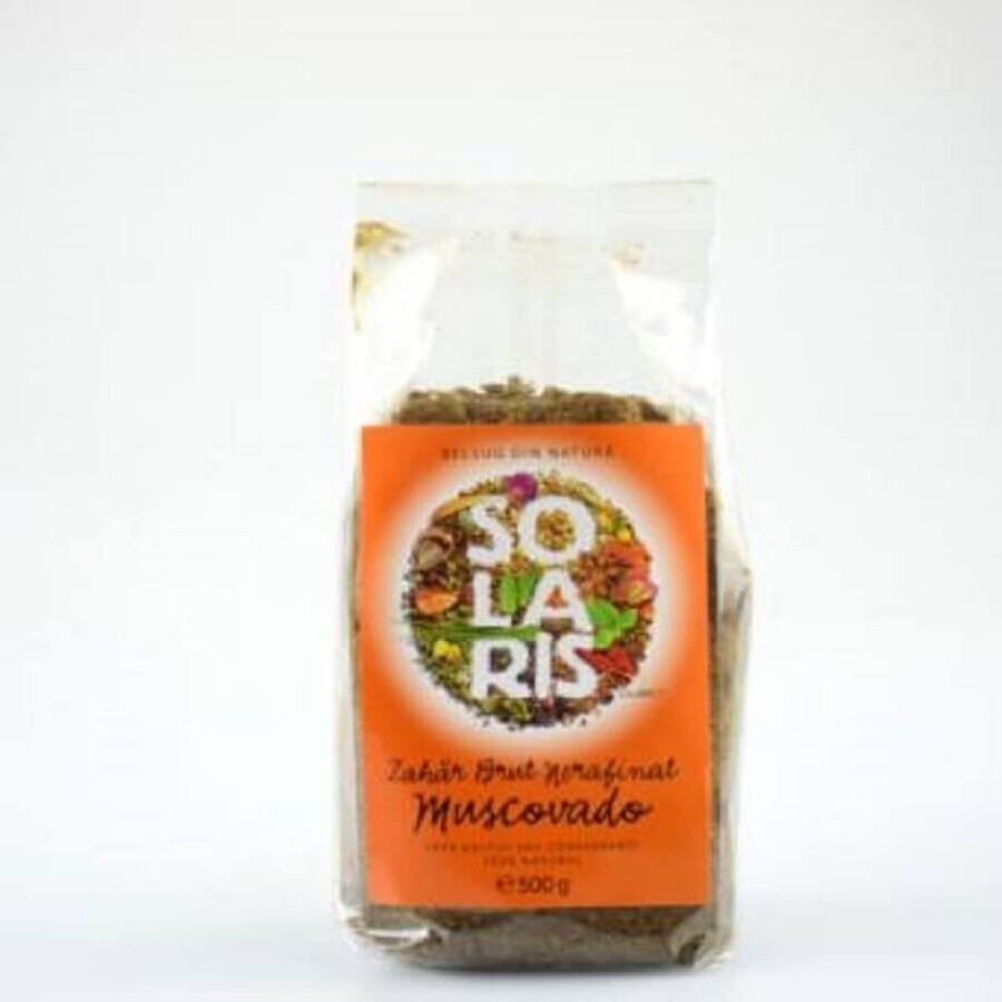 Roher unraffinierter Muscovado-Zucker, 500 gr, Solaris