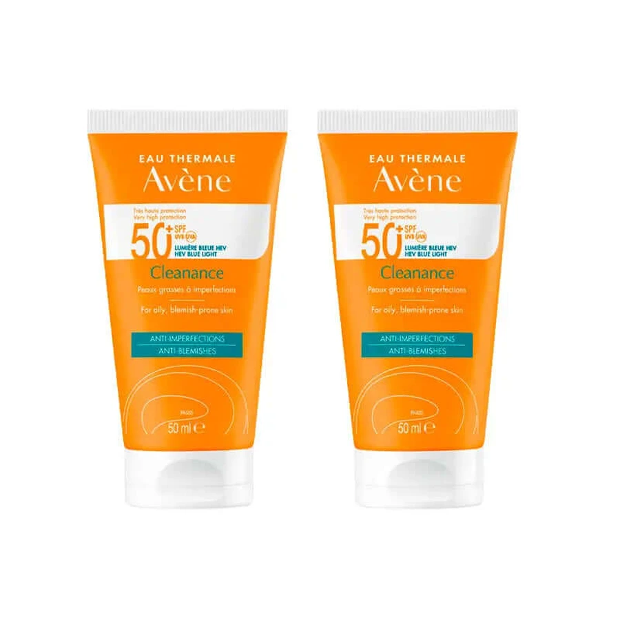 Avène Cleanance Solar SPF 50, 2x50 ml