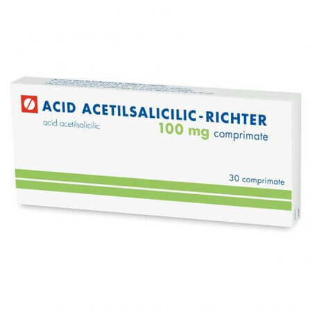 Acetylsalicylsäure 100 mg, 30 Tabletten, Gedeon Richter Rumänien