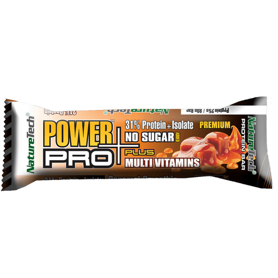 Power Pro 31% Protein Energie-Riegel mit Karamell-Geschmack, 1 Stück, Nature Tech