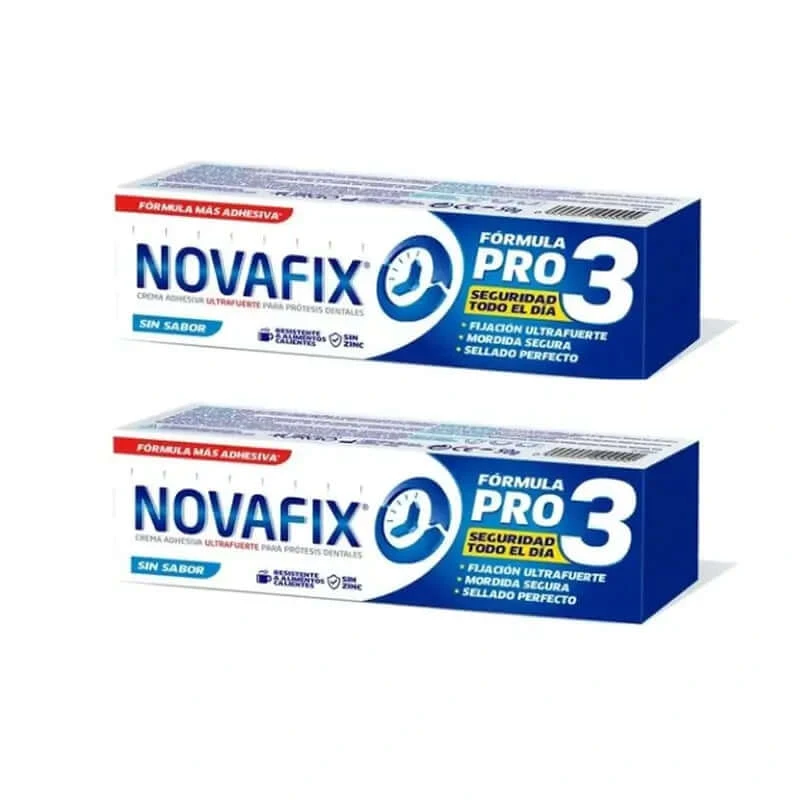 Novafix Pro3 Geschmacksneutrale Haftcreme für Duplo-Prothesen, 2 x 50 gr