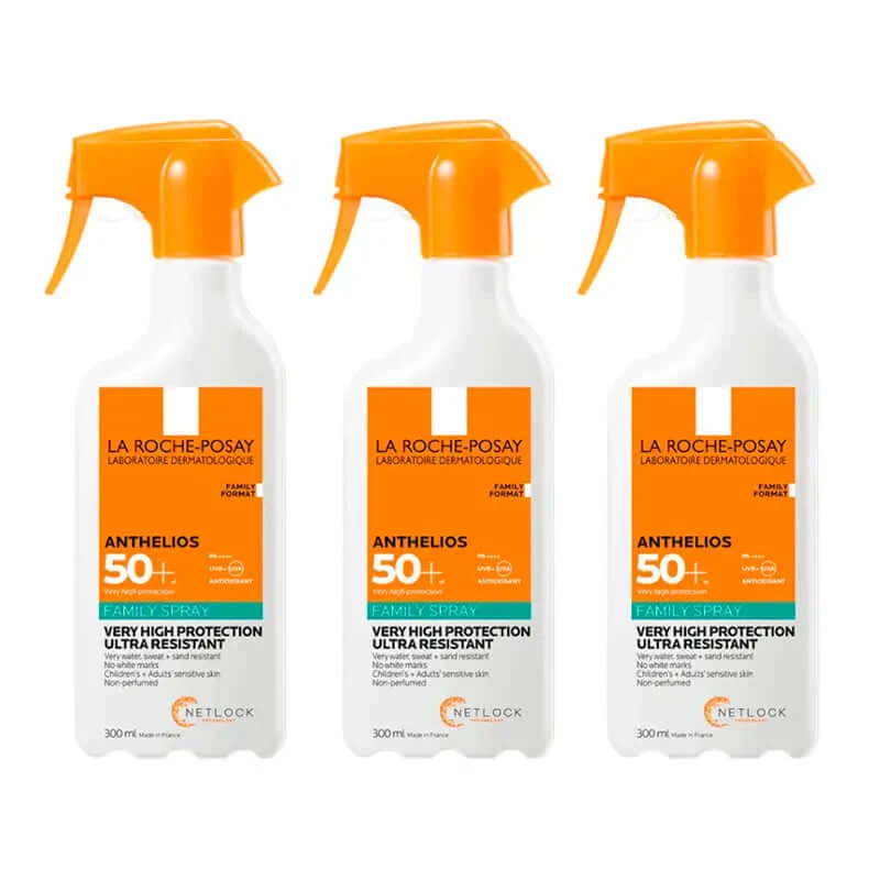 La Roche Posay Triple Anthelios Triple Anthelios Family Spray Spf 50+, 3 X 300 Ml