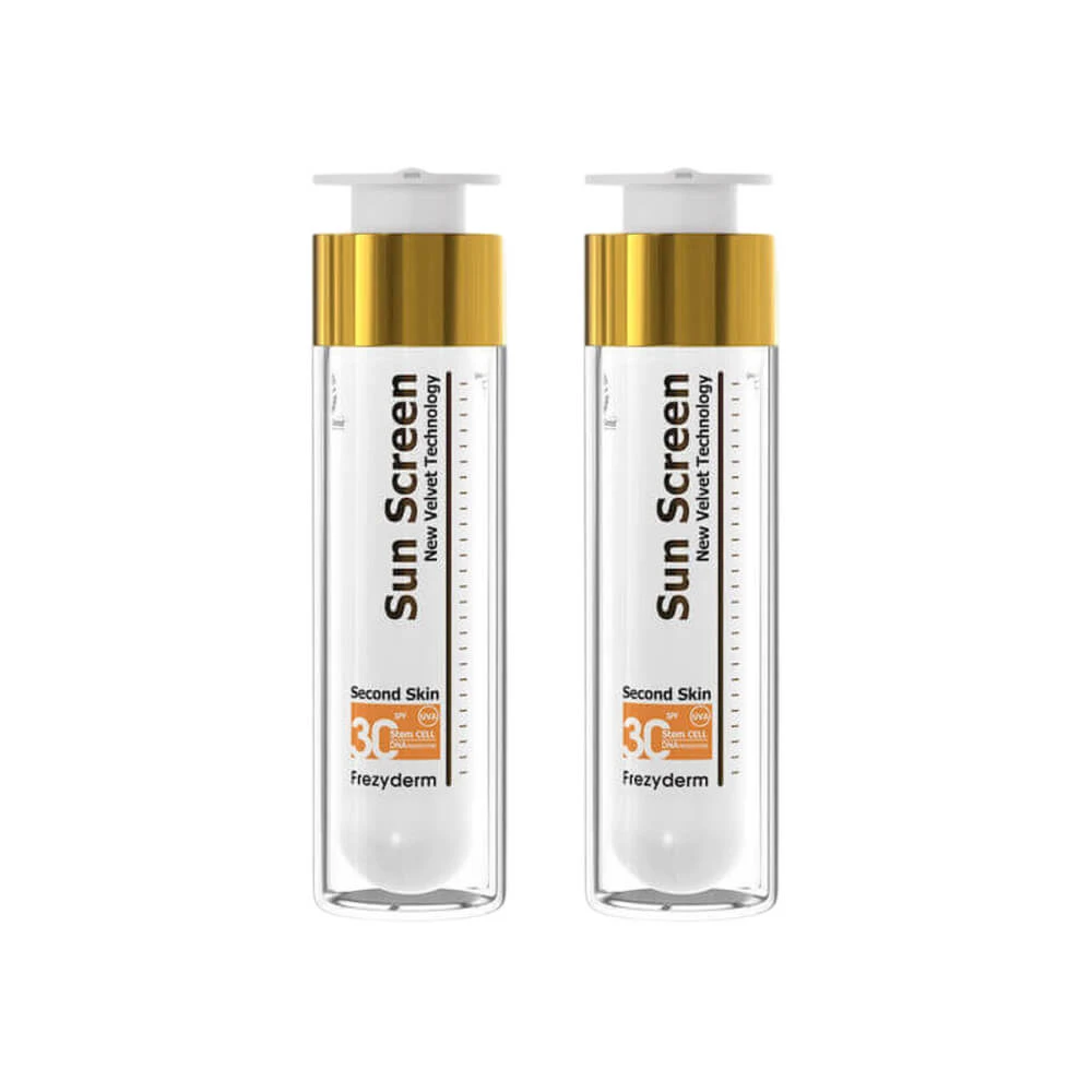 Frezyderm Sun Screen Velvet Wasserbeständiger Sonnenschutz Gesichtscreme SPF30 2x50ml