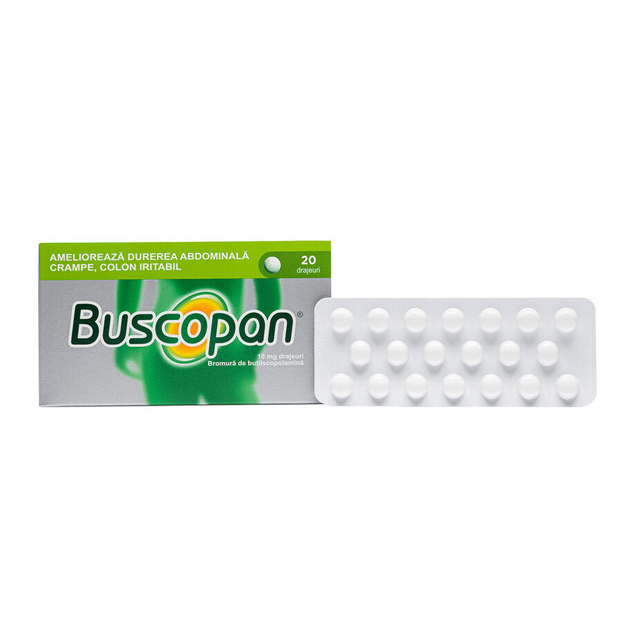 Buscopan 10 mg, 20 drajeuri, Sanofi