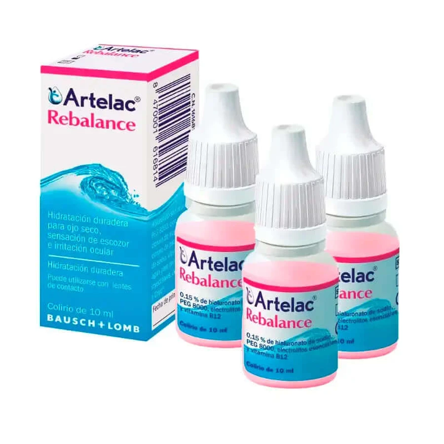 Artelac Rebalance Steriele oogdruppels 3 x 10 ml, Bausch & Lomb